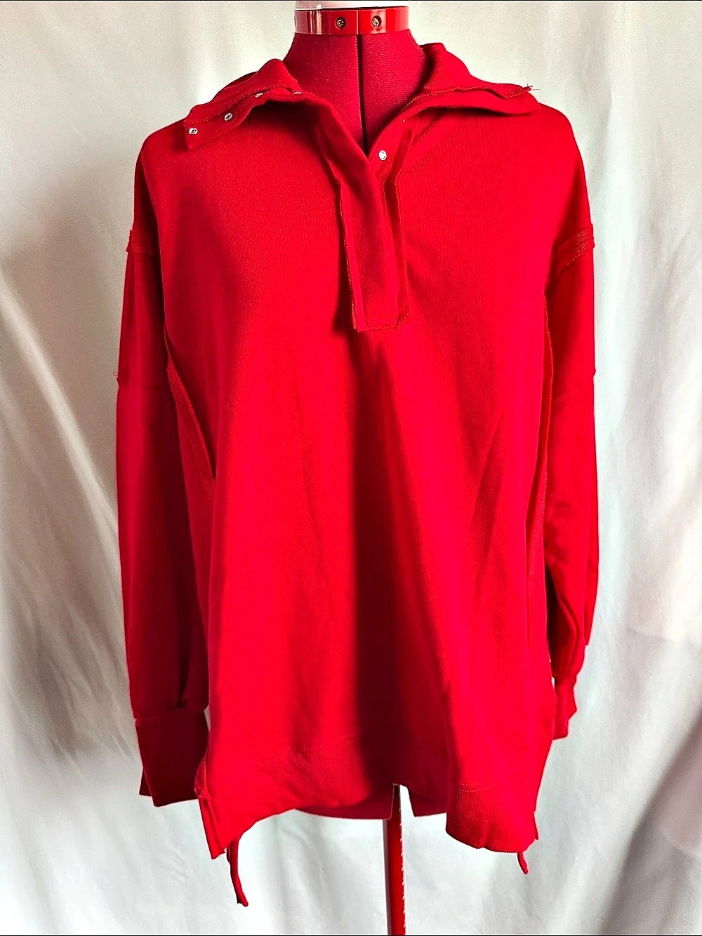 Red Raw Edge Sweatshirt